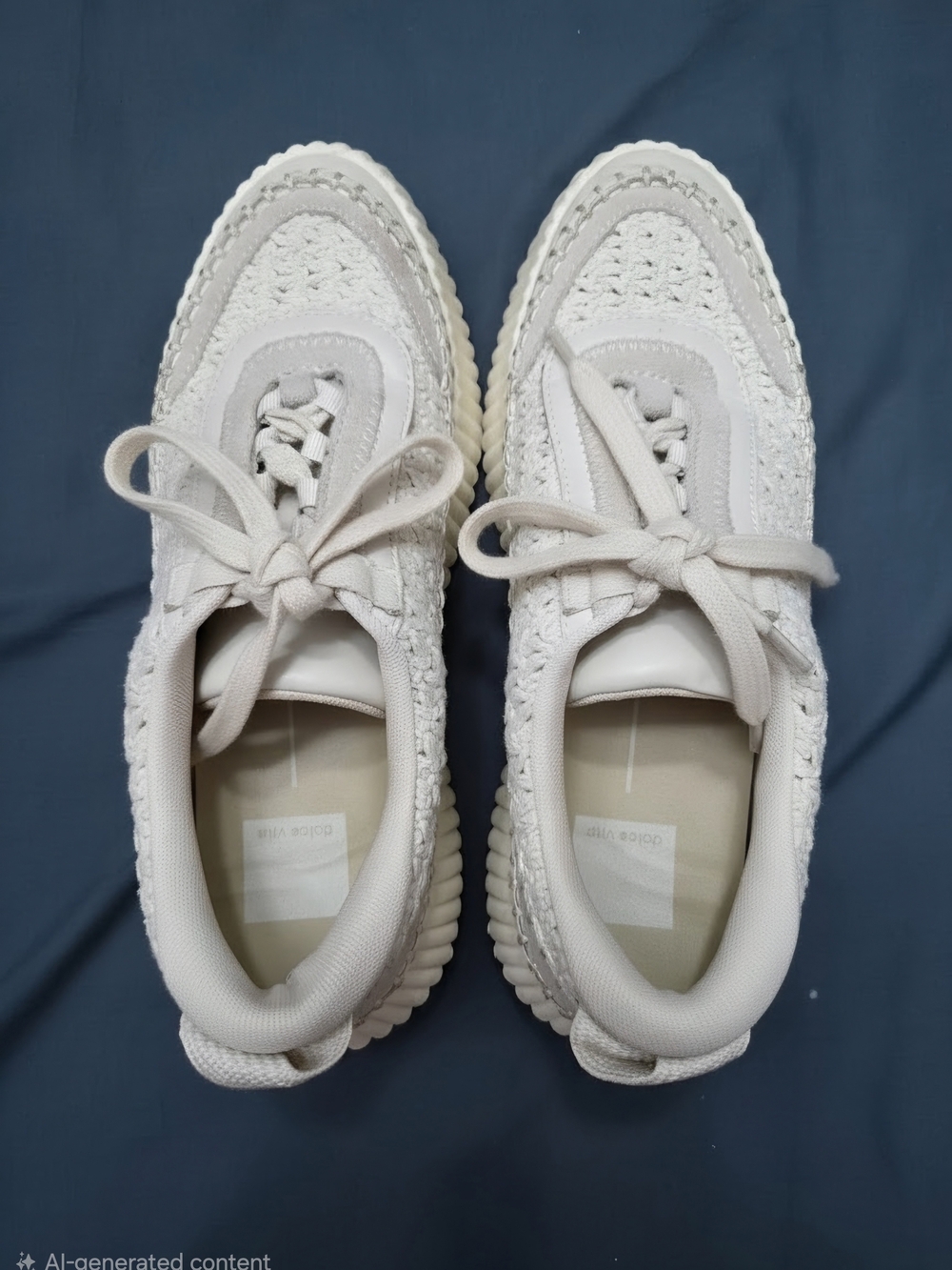 Dolce Vita Women's Ivory Knit Lace-Up Sneakers